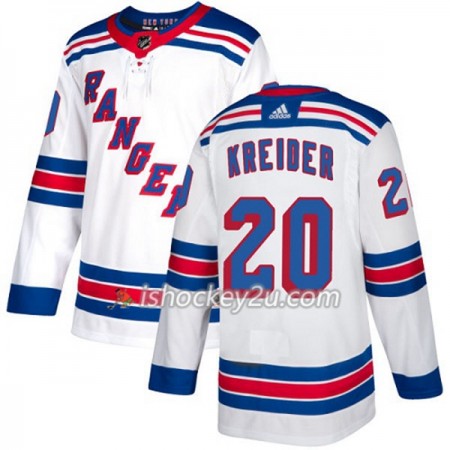 Mænd NHL New York Rangers Trøje Chris Kreider 20 Adidas 2017-2018 Hvid Authentic